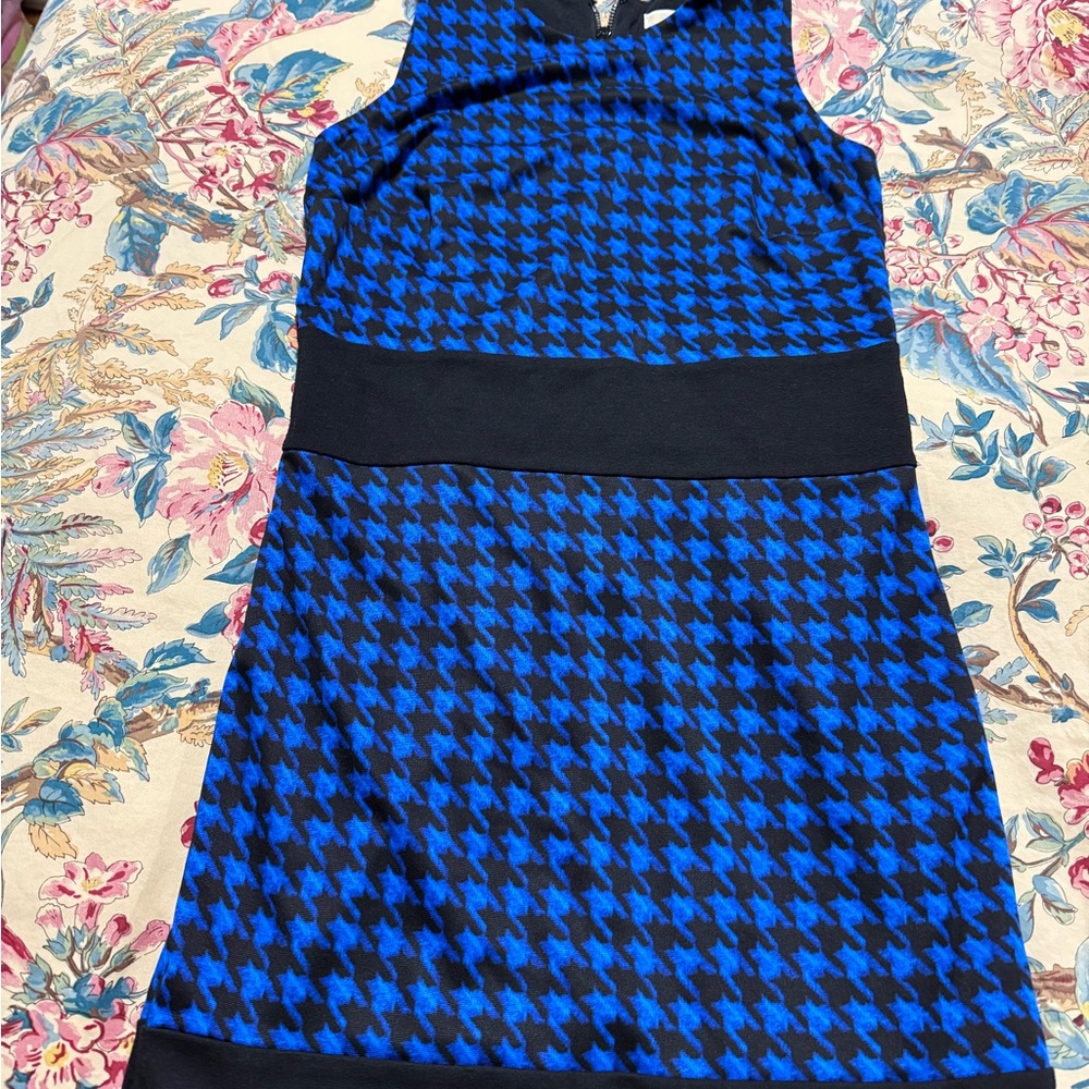 MICHAEL Michael Kors Blue and Black Houndstooth Dress